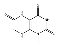 Formamide, N-[1,2,3,4-tetrahydro-1-methyl-6-(methylamino)-2,4-dioxo-5-pyrimidinyl]- Structure