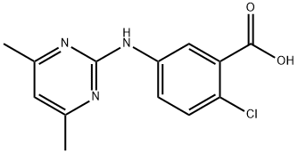 Benzoic acid, 2-chloro-5-[(4,6-dimethyl-2-pyrimidinyl)amino]- Struktur