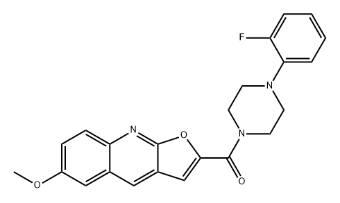 Methanone, [4-(2-fluorophenyl)-1-piperazinyl](6-methoxyfuro[2,3-b]quinolin-2-yl)- 化学構造式