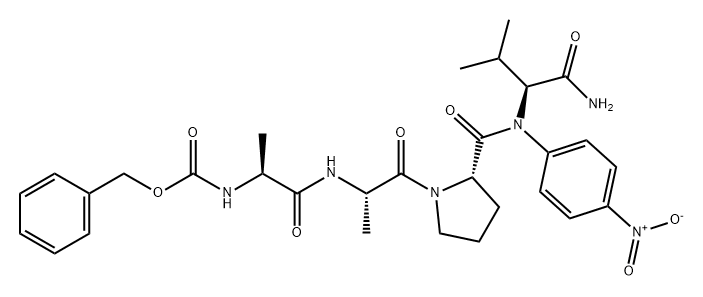 L-Valinamide, N-[(phenylmethoxy)carbonyl]-L-alanyl-L-alanyl-L-prolyl-N-(4-nitrophenyl)- Structure