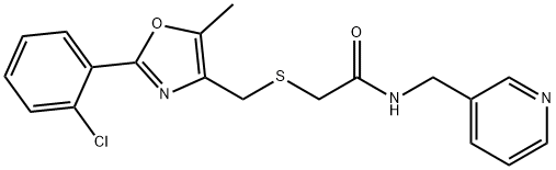 Acetamide, 2-[[[2-(2-chlorophenyl)-5-methyl-4-oxazolyl]methyl]thio]-N-(3-pyridinylmethyl)- Structure