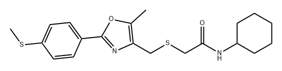 Acetamide, N-cyclohexyl-2-[[[5-methyl-2-[4-(methylthio)phenyl]-4-oxazolyl]methyl]thio]- 结构式