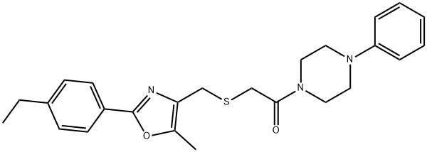 Ethanone, 2-[[[2-(4-ethylphenyl)-5-methyl-4-oxazolyl]methyl]thio]-1-(4-phenyl-1-piperazinyl)-,901751-29-9,结构式
