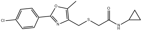 Acetamide, 2-[[[2-(4-chlorophenyl)-5-methyl-4-oxazolyl]methyl]thio]-N-cyclopropyl- Structure