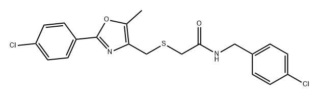 Acetamide, N-[(4-chlorophenyl)methyl]-2-[[[2-(4-chlorophenyl)-5-methyl-4-oxazolyl]methyl]thio]- Structure