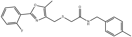 Acetamide, 2-[[[2-(2-fluorophenyl)-5-methyl-4-oxazolyl]methyl]thio]-N-[(4-methylphenyl)methyl]- Structure