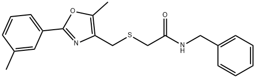 Acetamide, 2-[[[5-methyl-2-(3-methylphenyl)-4-oxazolyl]methyl]thio]-N-(phenylmethyl)-|WAY-331996