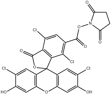 6-羧基-2',4,7,7'-四氯荧光素琥珀酰亚胺酯 结构式