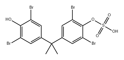 Phenol, 2,6-dibromo-4-[1-(3,5-dibromo-4-hydroxyphenyl)-1-methylethyl]-, 1-(hydrogen sulfate) 结构式