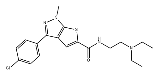 3-(4-氯苯基)-N-(2-(二乙基氨基)乙基)-1-甲基-1H-噻吩并[2,3-C]吡唑-5-甲酰胺,902561-80-2,结构式