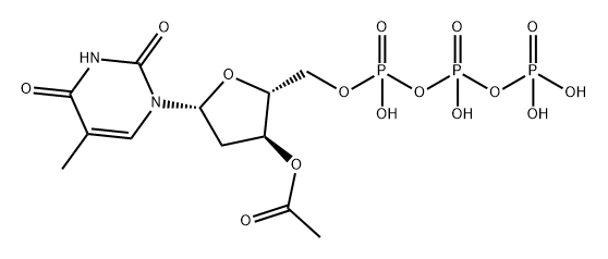 Thymidine 5'-(tetrahydrogen triphosphate), 3'-acetate 化学構造式