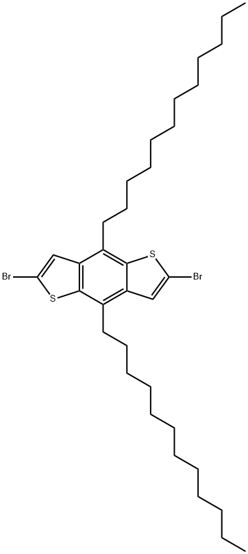 Benzo[1,2-b:4,5-b']dithiophene, 2,6-dibromo-4,8-didodecyl- Structure