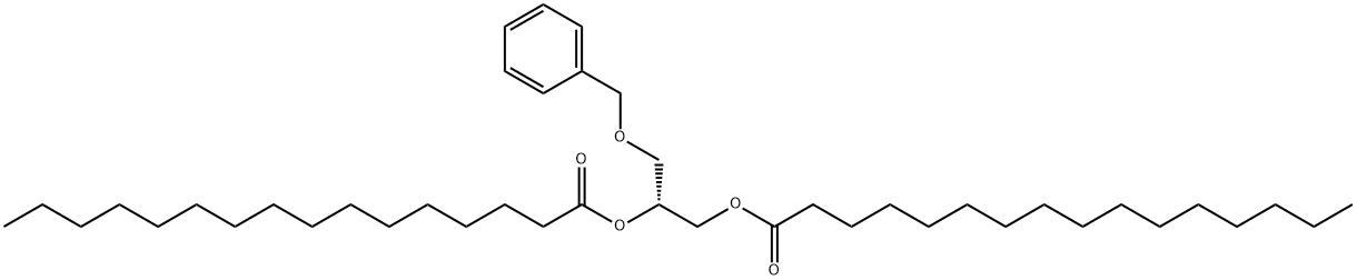 Hexadecanoic acid, 1,1'-[(1R)-1-[(phenylmethoxy)methyl]-1,2-ethanediyl] ester Structure