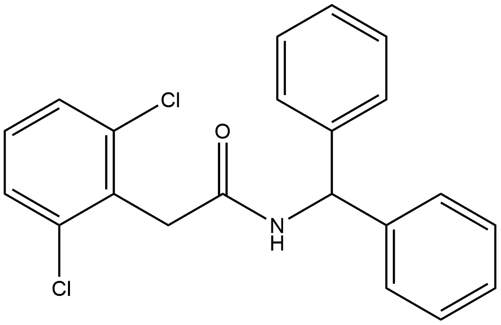 2,6-Dichloro-N-(diphenylmethyl)benzeneacetamide Structure