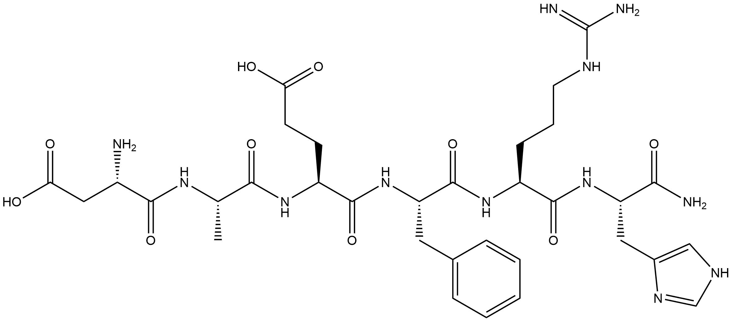 L-Histidinamide, L-α-aspartyl-L-alanyl-L-α-glutamyl-L-phenylalanyl-L-arginyl- Struktur