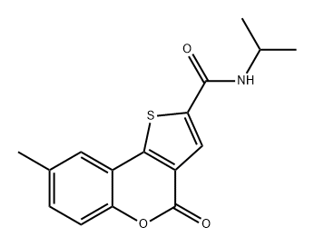 4H-Thieno[3,2-c][1]benzopyran-2-carboxamide, 8-methyl-N-(1-methylethyl)-4-oxo- 化学構造式