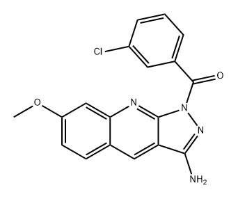 Methanone, (3-amino-7-methoxy-1H-pyrazolo[3,4-b]quinolin-1-yl)(3-chlorophenyl)- 化学構造式