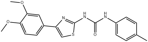 Urea, N-[4-(3,4-dimethoxyphenyl)-2-thiazolyl]-N'-(4-methylphenyl)- Structure