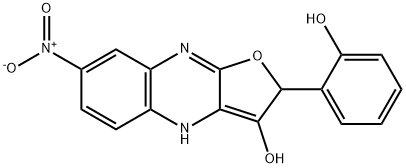 Furo[2,?3-?b]?quinoxalin-?3-?ol, 2,?4-?dihydro-?2-?(2-?hydroxyphenyl)?-?7-?nitro- (9CI) Struktur