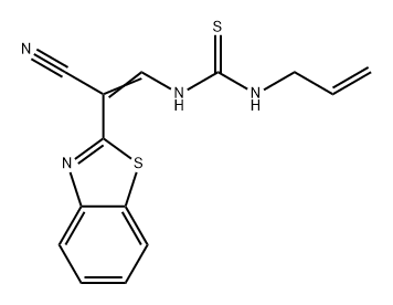 Thiourea, N-[2-(2-benzothiazolyl)-2-cyanoethenyl]-N'-2-propen-1-yl-|1-烯丙基-3-(2-(苯并[D]噻唑-2-基)-2-氰基乙烯基)硫脲