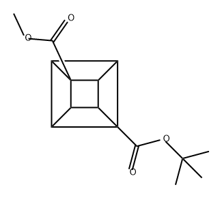 Pentacyclo[4.2.0.02,5.03,8.04,7]octane-1,4-dicarboxylic acid, 1-(1,1-dimethylethyl) 4-methyl ester Struktur