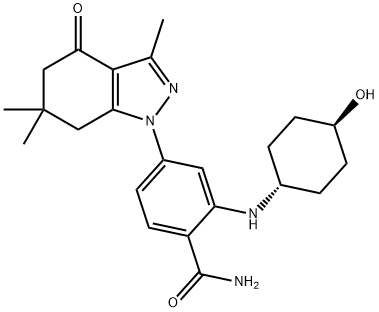 908112-37-8 Benzamide, 2-[(trans-4-hydroxycyclohexyl)amino]-4-(4,5,6,7-tetrahydro-3,6,6-trimethyl-4-oxo-1H-indazol-1-yl)-