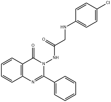 2-((4-Chlorophenyl)amino)-N-(4-oxo-2-phenylquinazolin-3(4H)-yl)acetamide 化学構造式