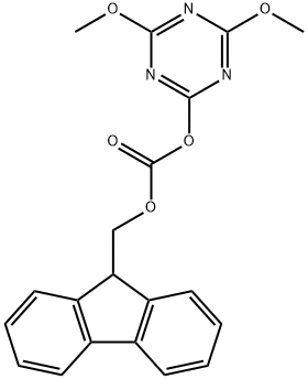 Carbonic acid, 4,6-dimethoxy-1,3,5-triazin-2-yl 9H-fluoren-9-ylmethyl ester Struktur
