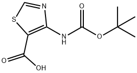 5-Thiazolecarboxylic acid, 4-[[(1,1-dimethylethoxy)carbonyl]amino]- Struktur
