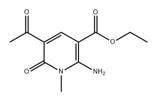 3-Pyridinecarboxylic acid, 5-acetyl-2-amino-1,6-dihydro-1-methyl-6-oxo-, ethyl ester Structure