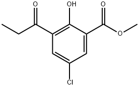 Benzoic acid, 5-chloro-2-hydroxy-3-(1-oxopropyl)-, methyl ester