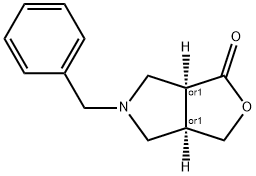 rac-(3aR,6aS)-5-benzyl-hexahydro-1H-furo[3,4-c]pyrrol-1-one Struktur
