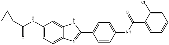 Benzamide, 2-chloro-N-[4-[6-[(cyclopropylcarbonyl)amino]-1H-benzimidazol-2-yl]phenyl]-,911211-69-3,结构式