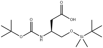 (3S)-3-[(1,1-二甲基乙氧基)羰基]氨基]-4-[(1,1-二甲基乙基)二甲基甲硅烷基]氧基]丁酸 结构式