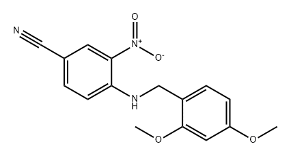 Benzonitrile, 4-[[(2,4-dimethoxyphenyl)methyl]amino]-3-nitro- Structure