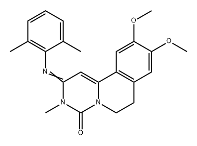 4H-Pyrimido[6,1-a]isoquinolin-4-one, 2-[(2,6-dimethylphenyl)imino]-2,3,6,7-tetrahydro-9,10-dimethoxy-3-methyl-,91210-20-7,结构式