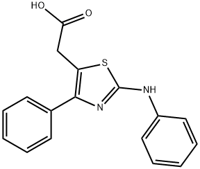 5-Thiazoleacetic acid, 4-phenyl-2-(phenylamino)- Structure