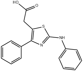 2-(4-苯基-2-(苯基氨基)噻唑-5-基)乙酸, 91234-01-4, 结构式