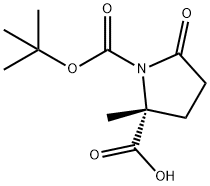 (R)-1-BOC-2-甲基-5-氧代吡咯烷-2-甲酸 结构式