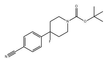 1-Piperidinecarboxylic acid, 4-(4-cyanophenyl)-4-fluoro-, 1,1-dimethylethyl ester Structure