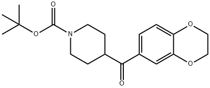 1-Piperidinecarboxylic acid, 4-[(2,3-dihydro-1,4-benzodioxin-6-yl)carbonyl]-, 1,1-dimethylethyl ester Structure