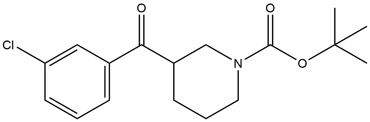 1-Piperidinecarboxylic acid, 3-(3-chlorobenzoyl)-, 1,1-dimethylethyl ester Structure