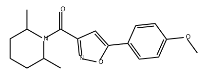 (2,6-二甲基哌啶-1-基)(5-(4-甲氧基苯基)异恶唑-3-基)甲酮,912777-95-8,结构式