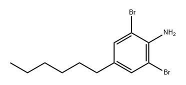 Benzenamine, 2,6-dibromo-4-hexyl- Structure
