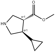 (3R,4R)-rel-3-pyrrolidinecarboxylic acid, 4-cyclopropyl-, methyl ester Structure