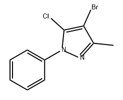 1H-Pyrazole, 4-bromo-5-chloro-3-methyl-1-phenyl- 结构式