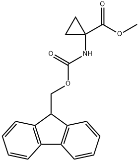 Cyclopropanecarboxylic acid, 1-[[(9H-fluoren-9-ylmethoxy)carbonyl]amino]-, methyl ester Structure
