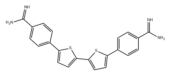 Benzenecarboximidamide, 4,4'-[2,2'-bithiophene]-5,5'-diylbis- Struktur