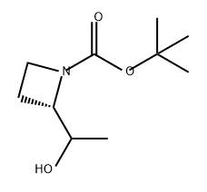 1-Azetidinecarboxylic acid, 2-(1-hydroxyethyl)-, 1,1-dimethylethyl ester, (2S)- Struktur