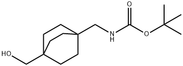 Carbamic acid, N-[[1-(hydroxymethyl)bicyclo[2.2.2]oct-4-yl]methyl]-, 1,1-dimethylethyl ester Structure